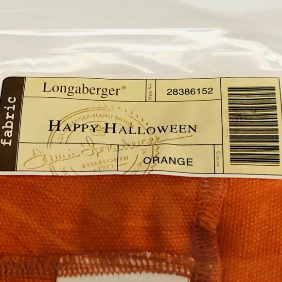 Longaberger 2004 Happy Halloween Fabric Basket Liner Orange 5"x5" NEW - Picture 4 of 8